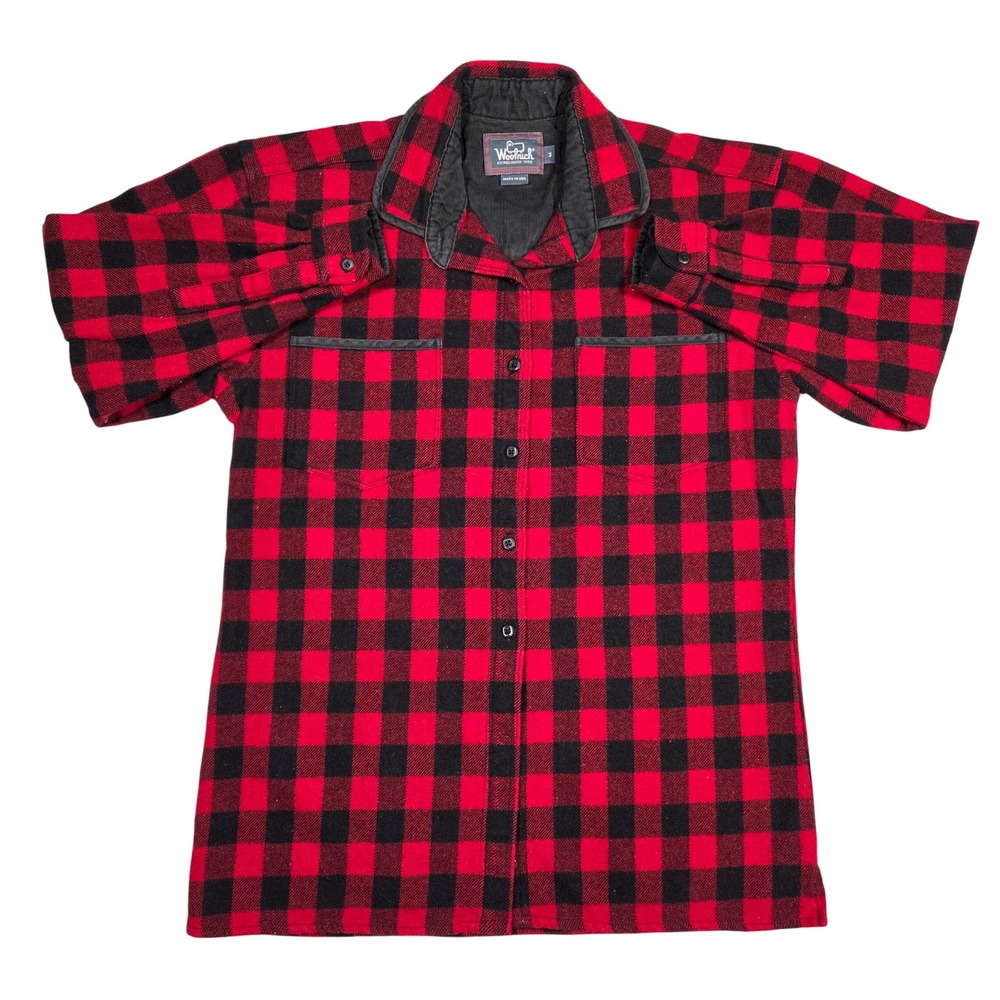 Vtg Woolrich Buffalo Plaid‎ Long Sleeve Button Down Shirt Womens M Retro Outdoor